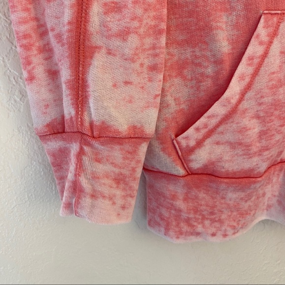 Pink Acid Wash Light Weight Zip Up Hoodie By BP - Picture 5 of 11